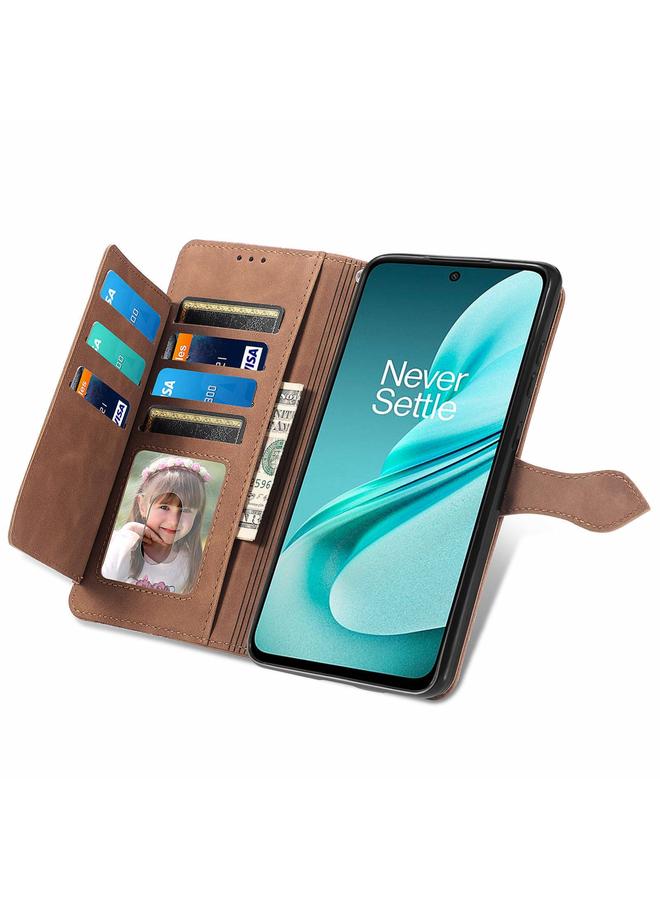 اس-توب جراب هاتف OnePlus Nord N30 SE من الجلد بسحاب منقوش عليه زهور - Image 4