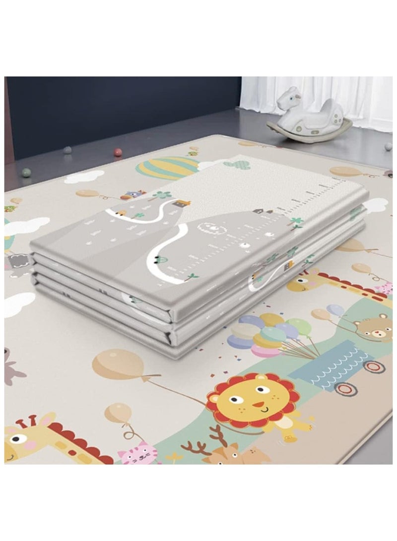 Baby Play Mat, 200 * 180 * 1CM Waterproof Non-Slip Large Reversible Playmat Crawling Mat, Extra Thick Soft Baby Playmats for Playing or Camping Mat Bedroom Living Room Plush Carpet Area (B) - Image 1