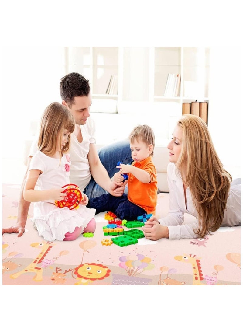 Baby Play Mat, 200 * 180 * 1CM Waterproof Non-Slip Large Reversible Playmat Crawling Mat, Extra Thick Soft Baby Playmats for Playing or Camping Mat Bedroom Living Room Plush Carpet Area (B) - Image 2