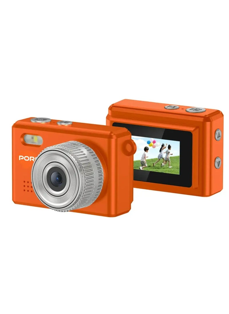 porodo Lifestyle Snap & Go Mini Digital Camera 2MP / Full HD Camera Video Resolution / Portable Camera with Lightweight / 6 Color Filters / Instant Webcam Function / AVI and JPG Format - Orange  - Image 1