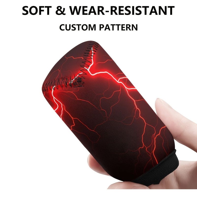 1pc Gear Shift Knob Cover 4.41inch By 2.09inch Red Lightning Crack Printing Spreading Dark Theme Pattern Anti Slip Dust Proof Wear Resistant Easy To Clean For Multiple Car Models Vehicle Interior Decoration - Image 3