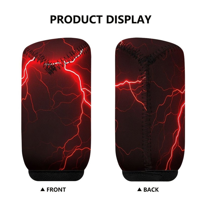 1pc Gear Shift Knob Cover 4.41inch By 2.09inch Red Lightning Crack Printing Spreading Dark Theme Pattern Anti Slip Dust Proof Wear Resistant Easy To Clean For Multiple Car Models Vehicle Interior Decoration - Image 5