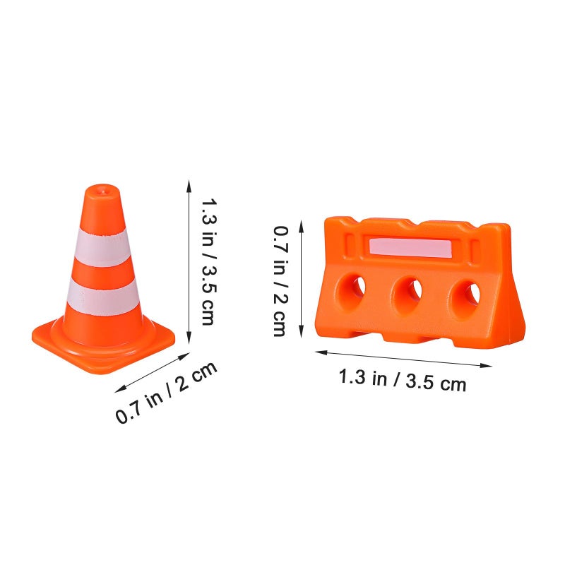 Mini Traffic Signs And Cones Set 24 Pcs Orange Plastic Educational Play For Kids - Image 3