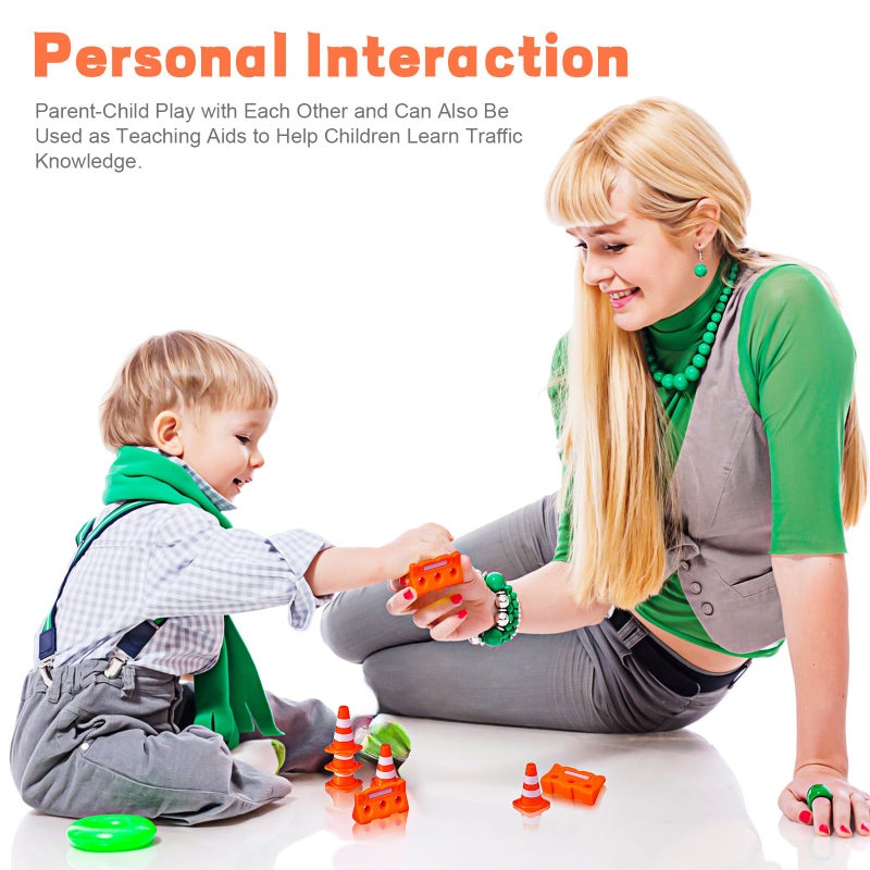 Mini Traffic Signs And Cones Set 24 Pcs Orange Plastic Educational Play For Kids - Image 5