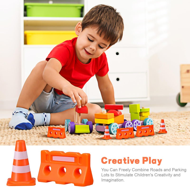 Mini Traffic Signs And Cones Set 24 Pcs Orange Plastic Educational Play For Kids - Image 4