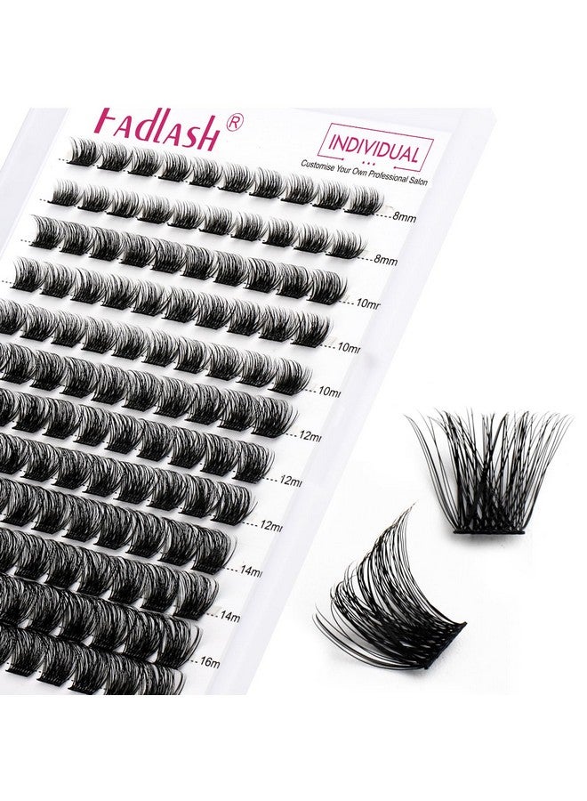 فادلاش رموش صناعية من مجموعة لاش كلوسترز 96 مجموعة رموش صناعية من مجموعة دي كيرل 0.07 مم وصلات رموش صناعية طبيعية فردية مختلطة صينية رموش صناعية ناعمة وقوية شريط رفيع يمكنك صنعه في المنزل (F32-0.07D، 8-16 مم) - Image 1