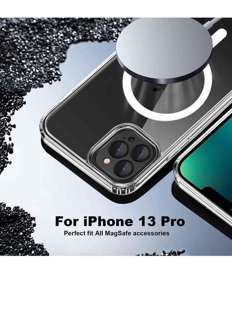 ten.tech Ten tech Magnetic Clear Case Designed for iPhone 13 pro – Compatible with MagSafe Charger, Support Magnetic Car Mount Wireless Charging, Soft Press Buttons Scratch Resistant – ten tech - Image 3