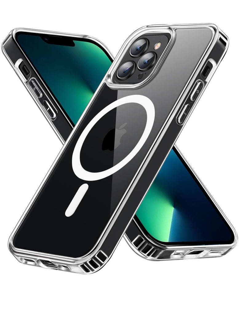 ten.tech Ten tech Magnetic Clear Case Designed for iPhone 13 pro – Compatible with MagSafe Charger, Support Magnetic Car Mount Wireless Charging, Soft Press Buttons Scratch Resistant – ten tech - Image 1