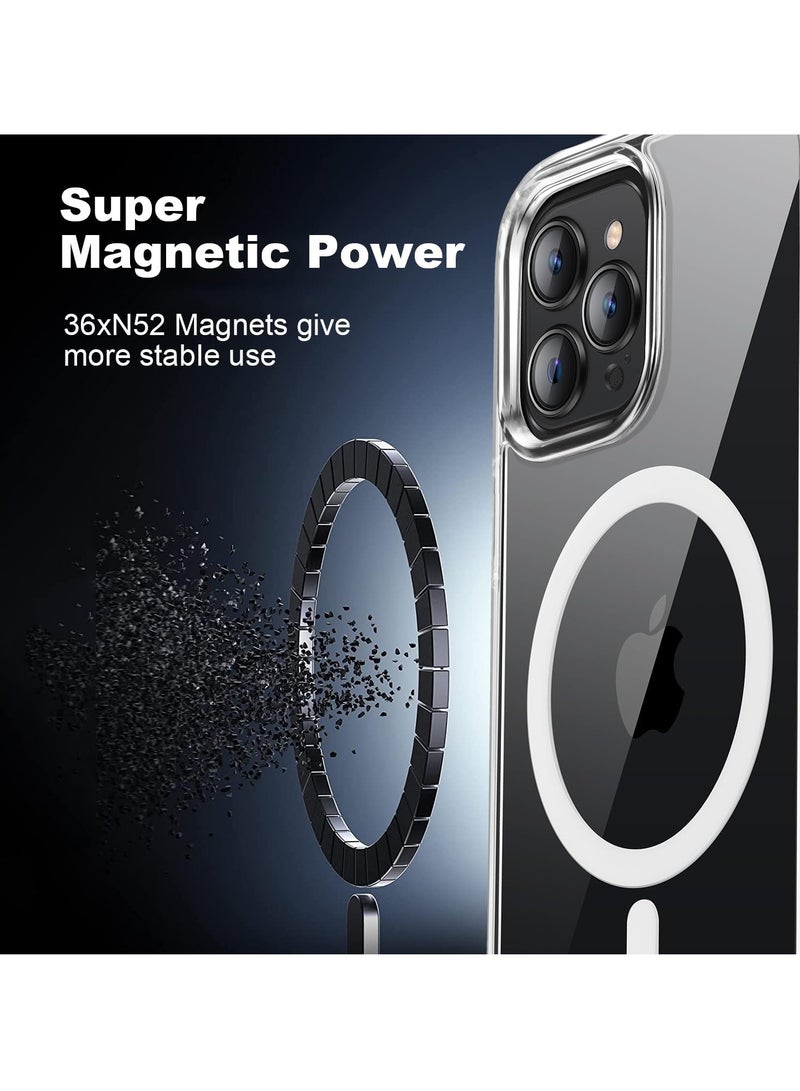 ten.tech Ten tech Magnetic Clear Case Designed for iPhone 13 pro – Compatible with MagSafe Charger, Support Magnetic Car Mount Wireless Charging, Soft Press Buttons Scratch Resistant – ten tech - Image 4