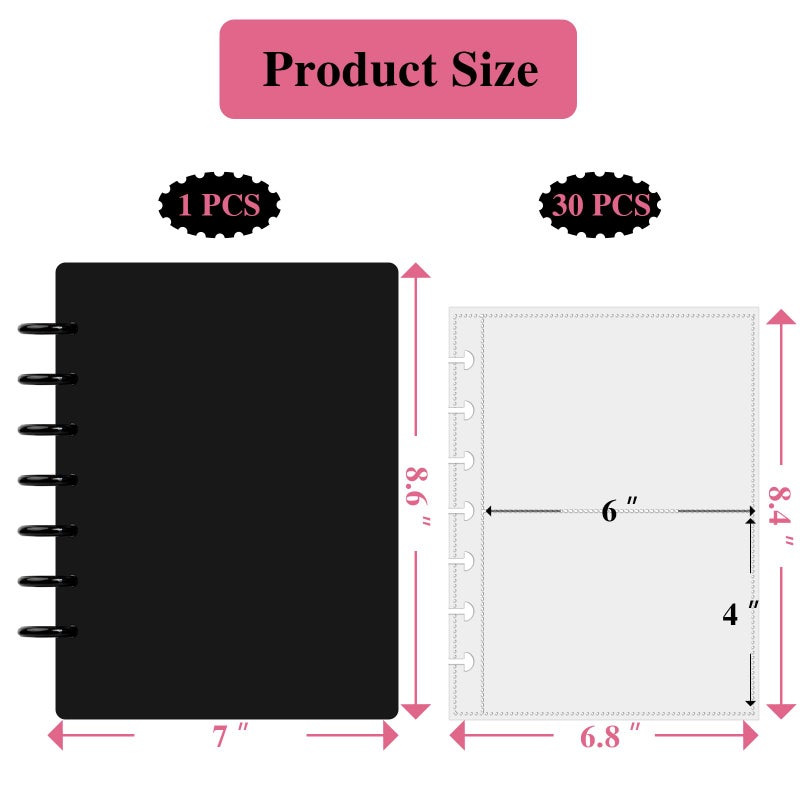 Hiwhy Photo Album 4x6 Picture Holder Book Sleeves Holds 120 Horizontal Photos DIY Picture Albums with 30 Removal Inner Pages for Wedding  Black - Image 2