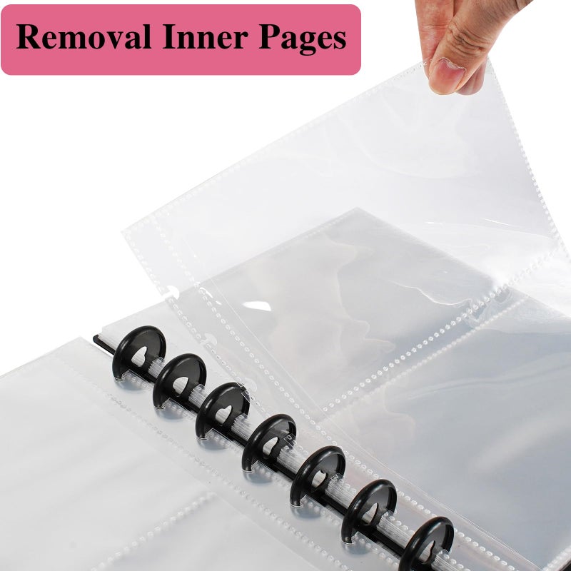 Hiwhy Photo Album 4x6 Picture Holder Book Sleeves Holds 120 Horizontal Photos DIY Picture Albums with 30 Removal Inner Pages for Wedding  Black - Image 4