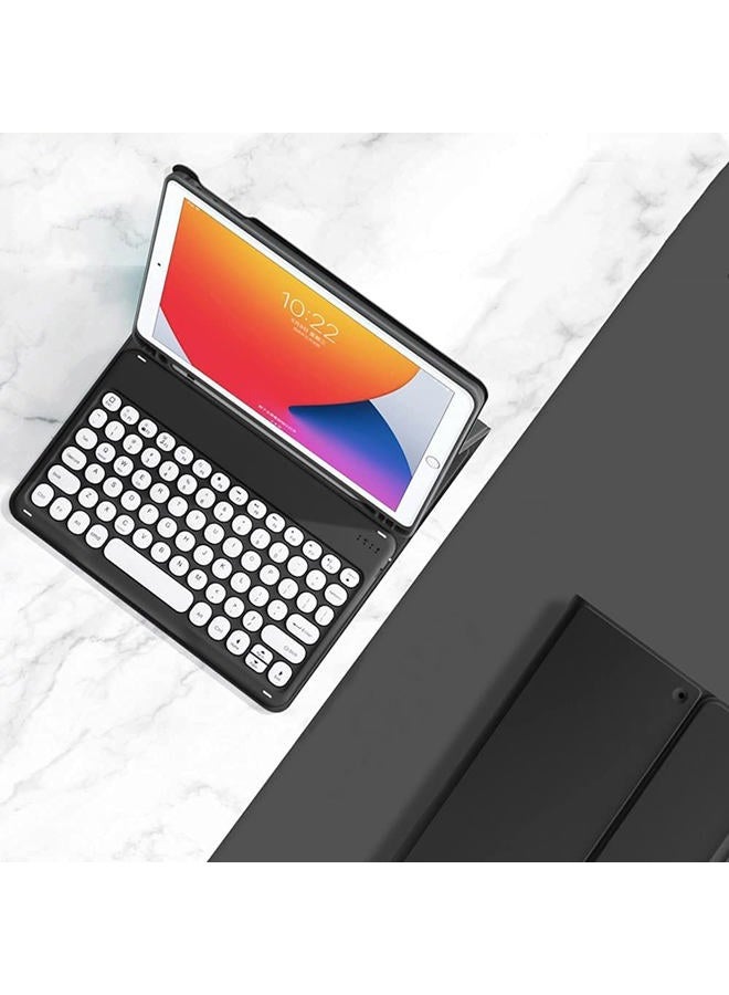 QIYIBOCASE Galaxy Tab S6 Lite Keyboard Case with S Pen Holder, Magnetic Detachable Wireless Round Keys Keyboard Case for Samsung Galaxy Tab S6 lite 10.4 Inch 2020（-P610/P615） (Black) - Image 1