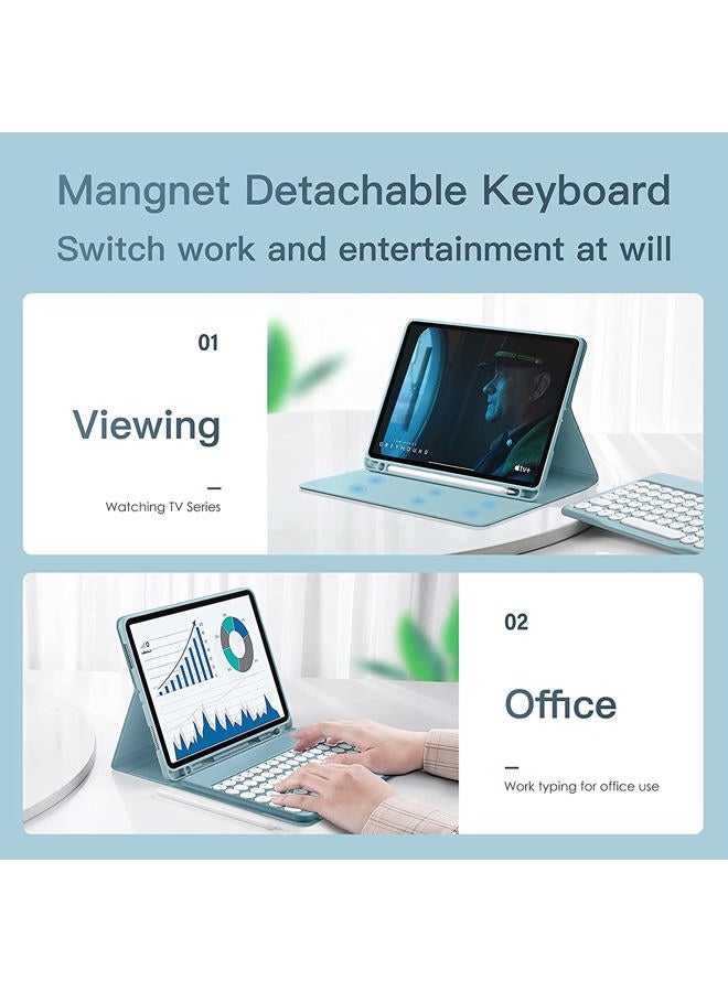 QIYIBOCASE Galaxy Tab S6 Lite Keyboard Case with S Pen Holder, Magnetic Detachable Wireless Round Keys Keyboard Case for Samsung Galaxy Tab S6 lite 10.4 Inch 2020（-P610/P615） (Black) - Image 4