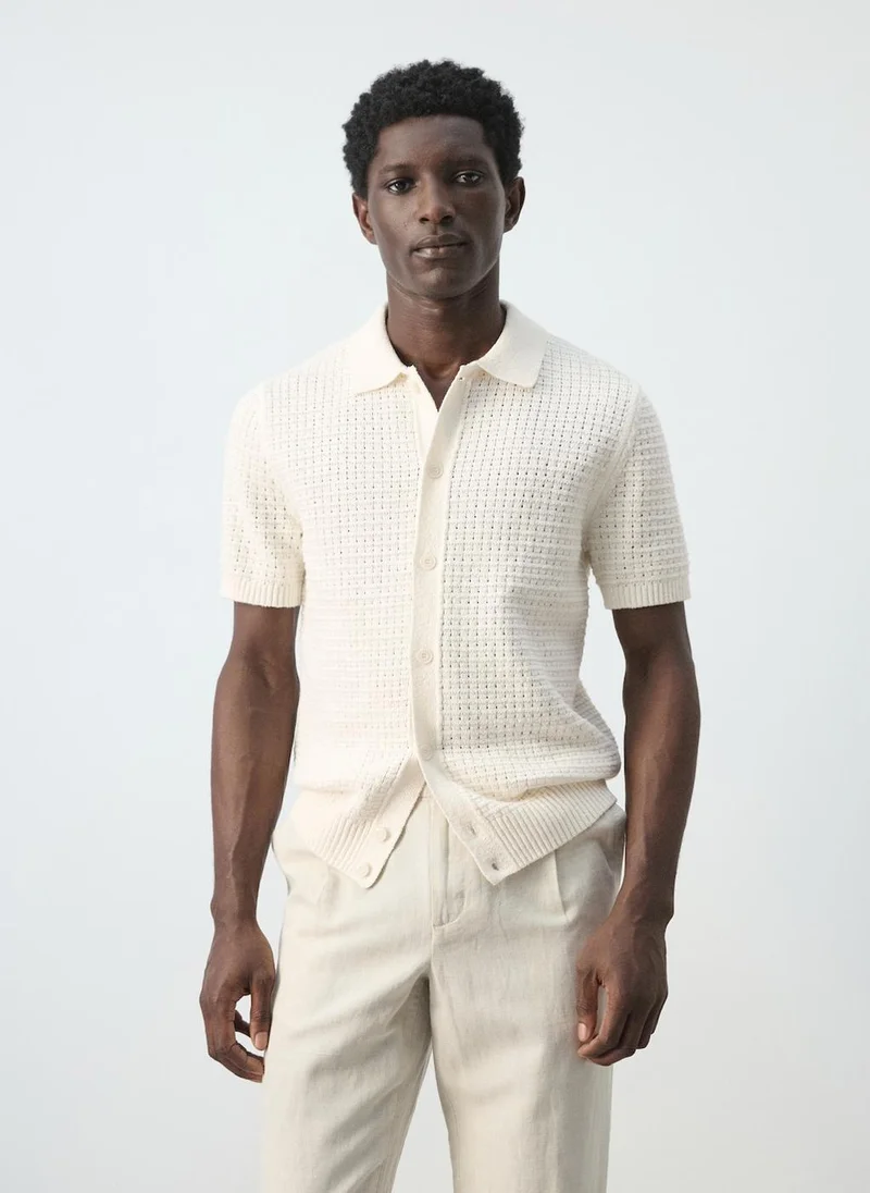 مانجو مان Openwork knitted shirt