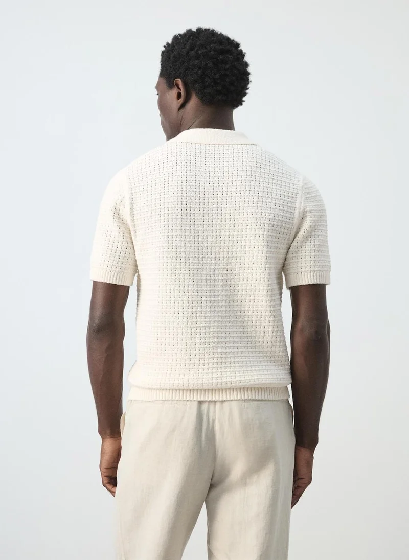 مانجو مان Openwork knitted shirt