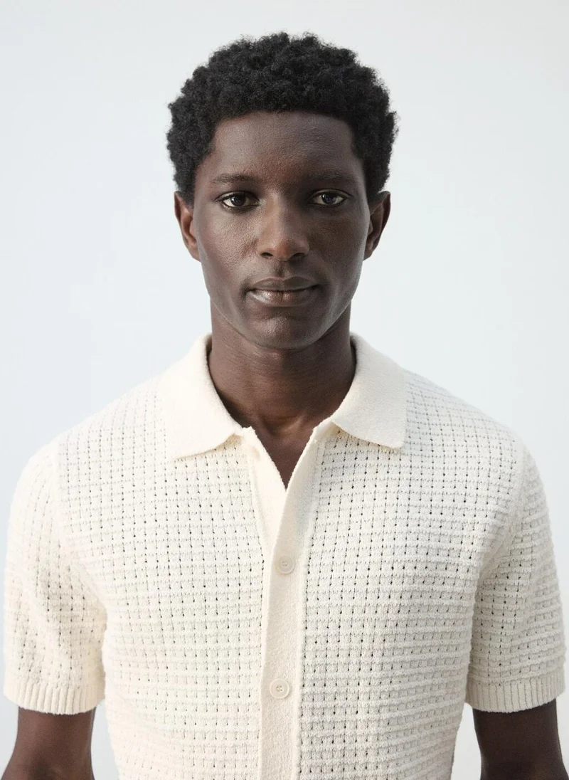 Mango Man  Openwork knitted shirt for Men | Best Price UAE