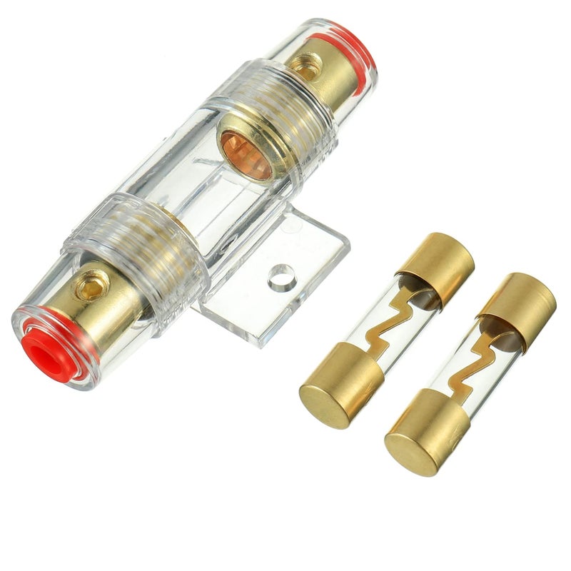 BOJACK 4-8 Gauge AWG in-line 100A AGU Fuse Holder with 100 Amp AGU Fuses for Car Audio, Alarm, Amplifier, Compressors, Waterproof Inline Fuse Holders (100A) - Image 1