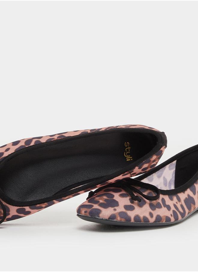 Styli Animal Print Pointed Toe Ballerina  - Image 3