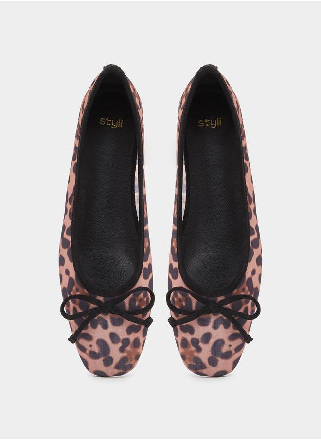Styli Animal Print Pointed Toe Ballerina  - Image 5