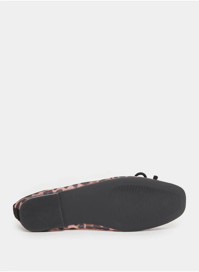 Styli Animal Print Pointed Toe Ballerina