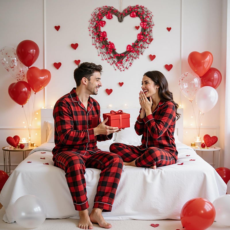 U'Artlines 15 Inch Valentineâ€™s Day Wreath, Red Heart Shaped Door Wreath with Cute Berries for Valentineâ€™s Day Gift Wedding Anniversary Festival Front Door Wall Decor - Image 3