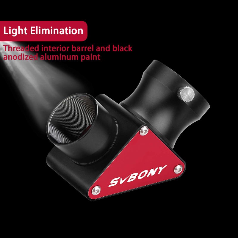 SVBONY SVBONY SV188P Dielectric Mirror Star Diagonal, 90 Degree Mirror Diagonal, 99% Reflectivity Dielectric Coatings with Brass Compression Rings (1.25 inch) - Image 4