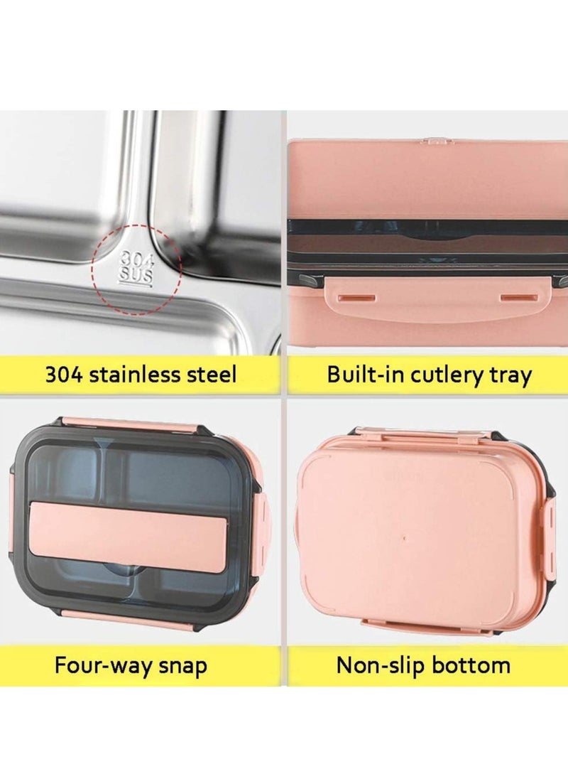 DubaiGallery Handheld Portable Children Student Bento Box with Phone Holder Leakproof Sealed Grid Lunch Box  - Image 3