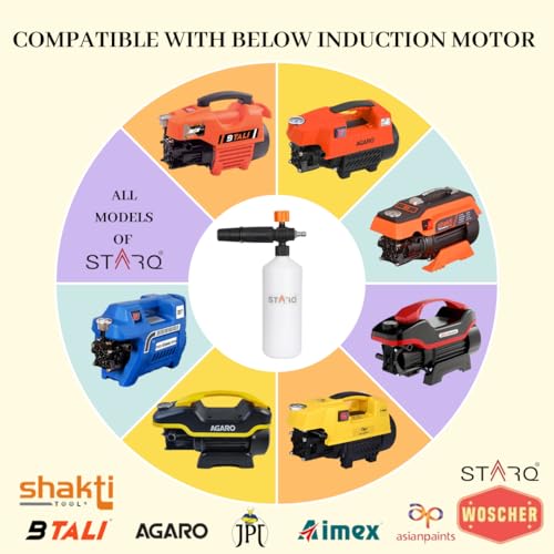 STARQ Brass 1 Ltr Professional Adjustable Snow Foam Lance/Cannon With 1/4" Quick Release Connector, Heavy Duty Foam Blaster For High Pressure Washer - Image 2