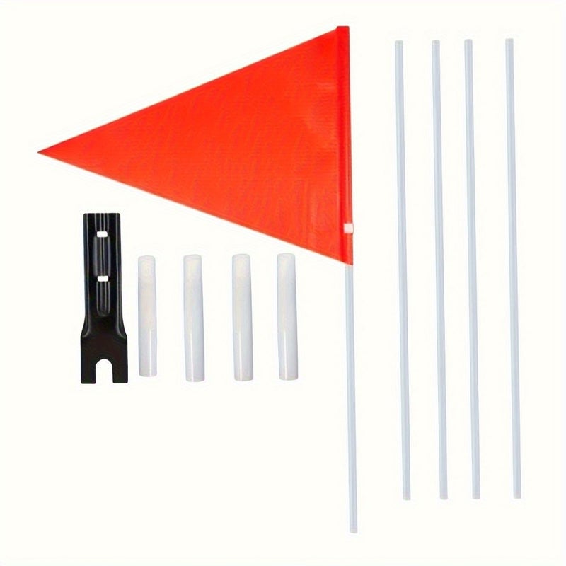 1 Set Cycling Flags Bicycle Safety Colored Ribbon Flagpole Warning Reflective - Image 2