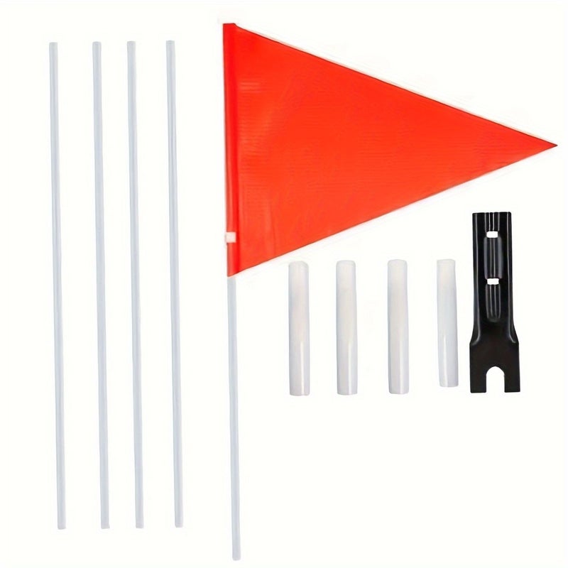 1 Set Cycling Flags Bicycle Safety Colored Ribbon Flagpole Warning Reflective - Image 3