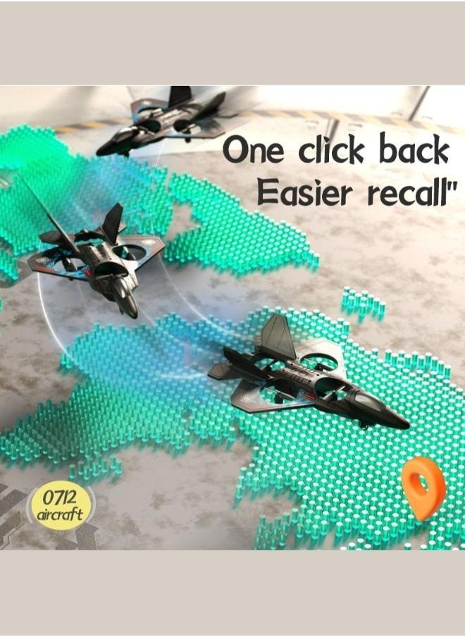 A ZONE Remote Control Drone Plane 2.4GHz Fighter Aircraft RC Airplane RTF for Beginner Kids and Adults 3D Flip Airplane Toy with Colored Lights USB Charging Model L0712  - Image 2