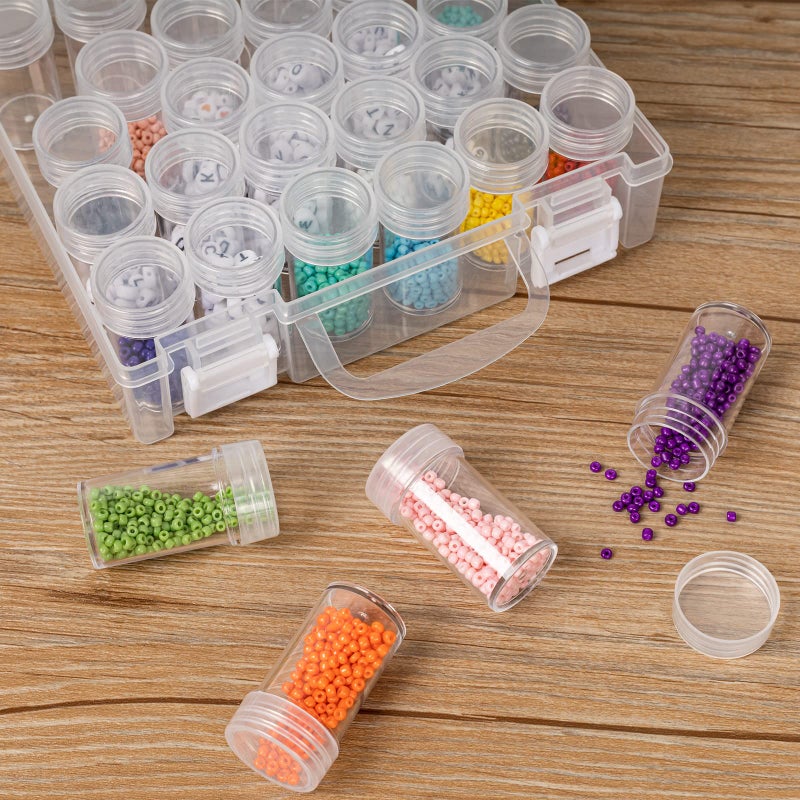 Huaxiangoh 30 Slots Diamond Painting Storage Containers, Bead Organizer Box, Bead Storage Containers Plastic Diamond Painting Art Accessories Boxes Small Clear Embroidery Box for Craft Beads Rhinestones (1 Pack) - Image 5