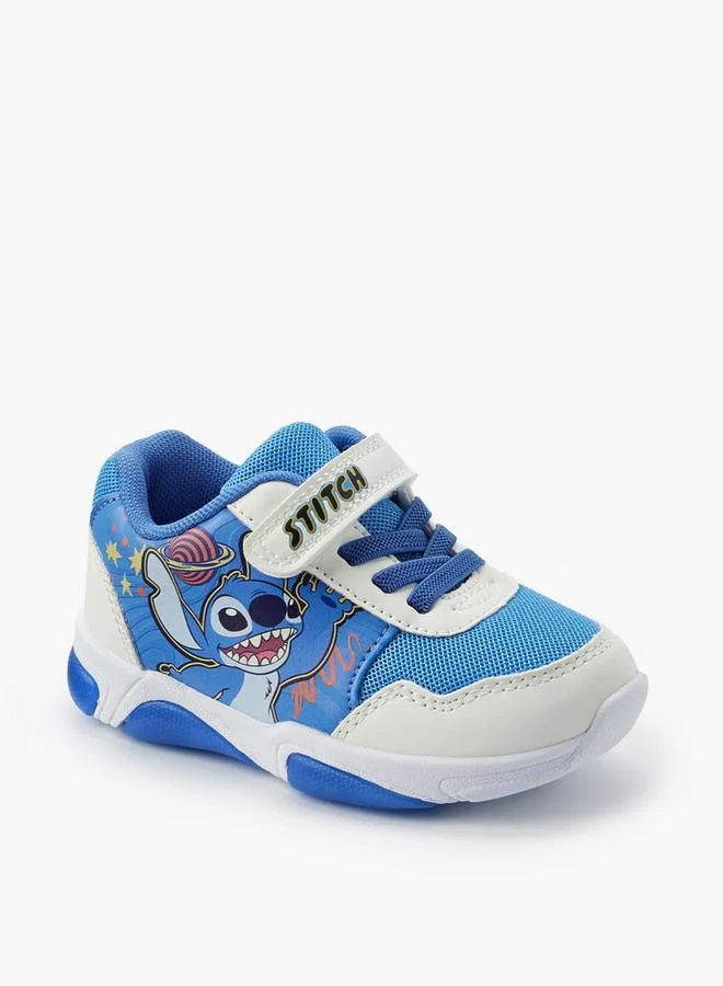 ديزني Boys Stitch Print Light-Up Ankle Sneakers