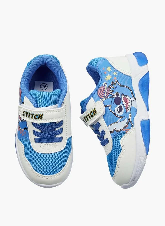 ديزني Boys Stitch Print Light-Up Ankle Sneakers