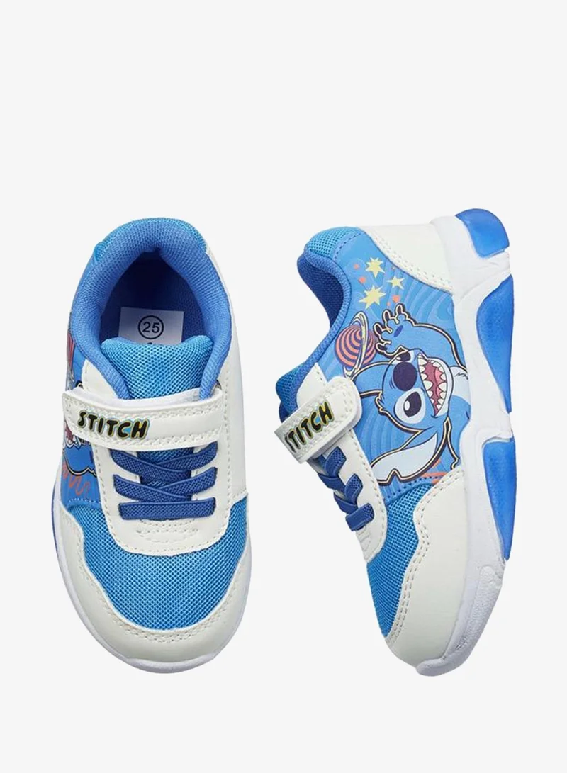 Disney WHITE Boys Stitch Print Light-Up Ankle Sneakers for Men | Best Price UAE