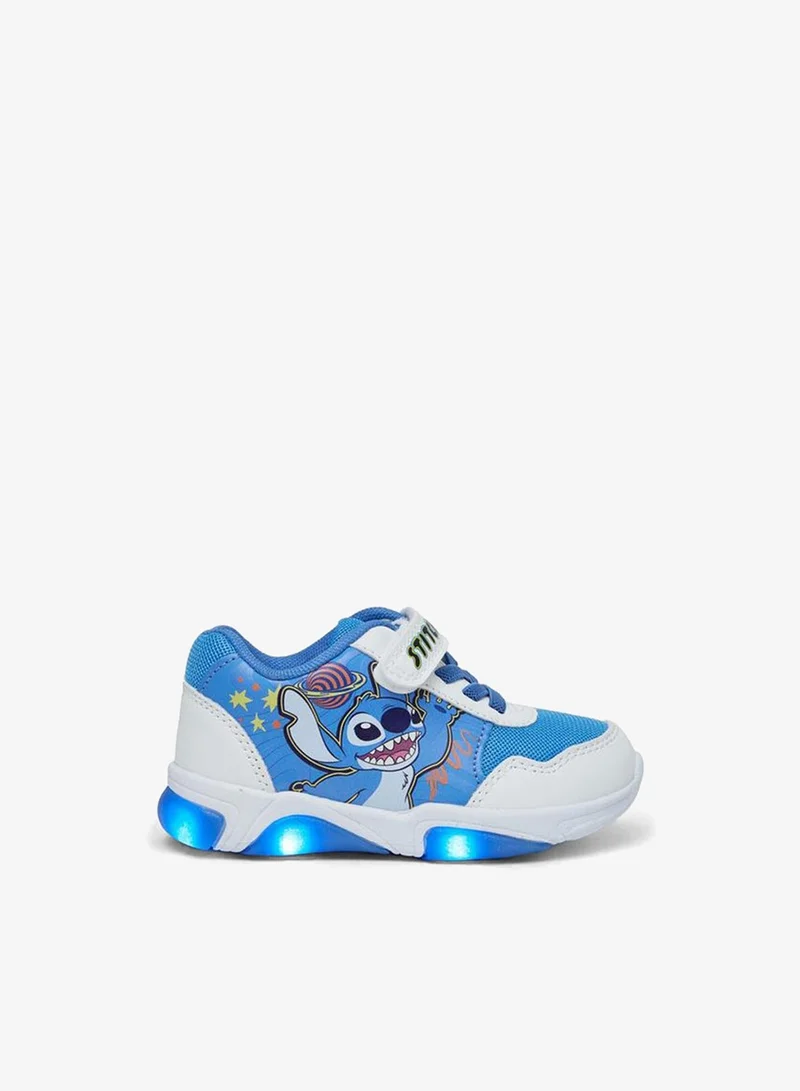 Disney WHITE Boys Stitch Print Light-Up Ankle Sneakers for Men | Best Price UAE