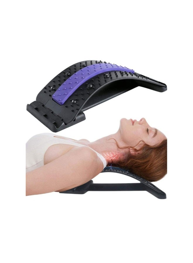 أكاليكس جهاز تدليك الظهر المغناطيسي، أداة تمديد الرقبة، وسادة تدليك العنق، دعم العمود الفقري القطني، مصحح لتخفيف الآلام (أزرق) - Image 1