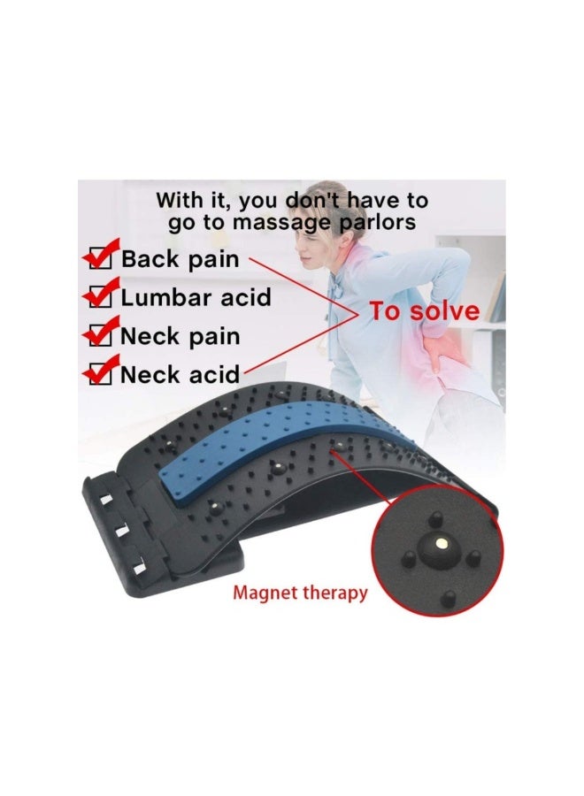 أكاليكس جهاز تدليك الظهر المغناطيسي، أداة تمديد الرقبة، وسادة تدليك العنق، دعم العمود الفقري القطني، مصحح لتخفيف الآلام (أزرق) - Image 3