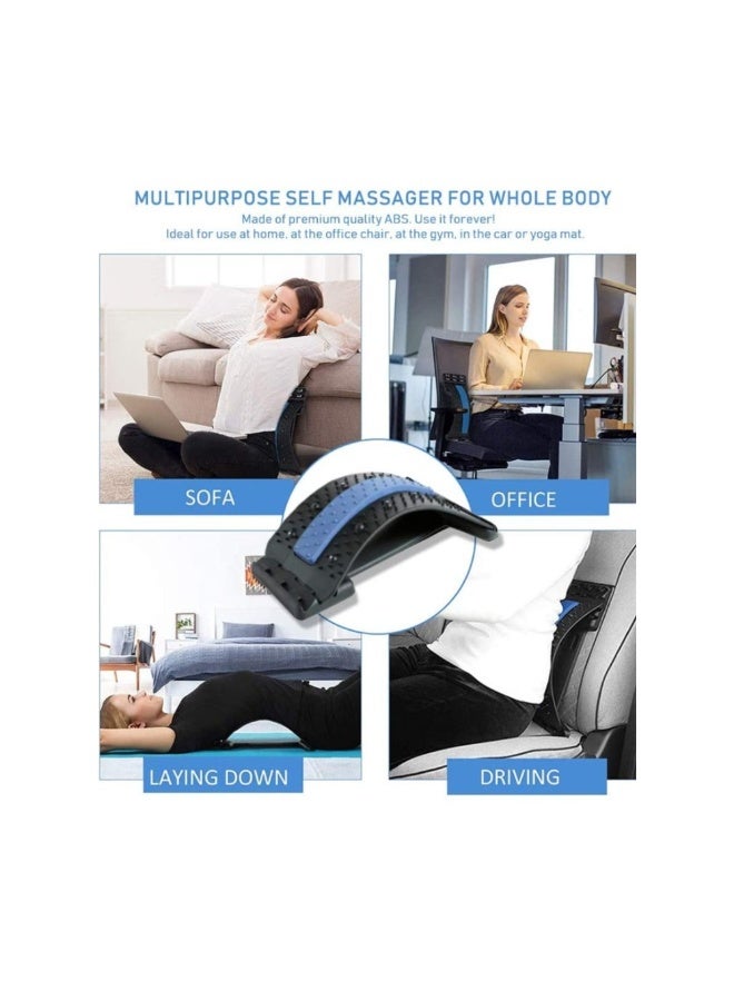 أكاليكس جهاز تدليك الظهر المغناطيسي، أداة تمديد الرقبة، وسادة تدليك العنق، دعم العمود الفقري القطني، مصحح لتخفيف الآلام (أزرق) - Image 2