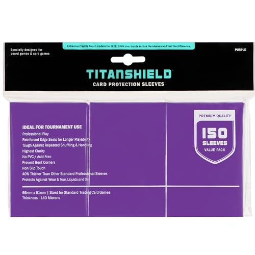 TitanShield Premium Card Sleeves Compatible with Pokemon One Piece Lorcana Flesh Blood Magic The Gathering MTG 150 Sleeves Standard 1 Purple Standard 66x91mm - Image 1