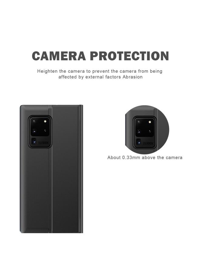 اس-توب جراب لهاتف Samsung Galaxy Note20 Ultra مصنوع من القماش الملمس البسيط مع حامل قابل للطي مصنوع من الجلد - Image 3