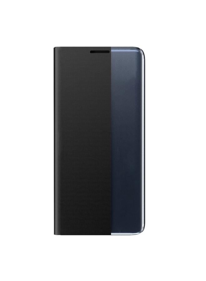 اس-توب جراب لهاتف Samsung Galaxy Note20 Ultra مصنوع من القماش الملمس البسيط مع حامل قابل للطي مصنوع من الجلد - Image 2