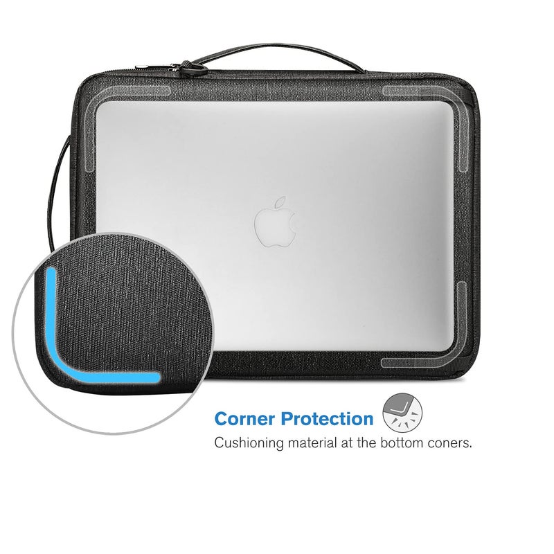 FINPAC 14-inch Laptop Shoulder Bag, Protective Computer Carrying Case Compatible with 15.3" MacBook Air M4/M3/M2, 15-16" MacBook Air/Pro, Surface Laptop/Book, 14" HP/Dell/Acer/Chromebook, Black - Image 5