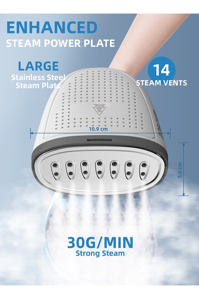 DOSCHER 1500W Handheld Garment Steamer for Clothes – Portable Steam Iron 280mL Tank & Powerful Penetration, Quick Wrinkle Remover - Image 2