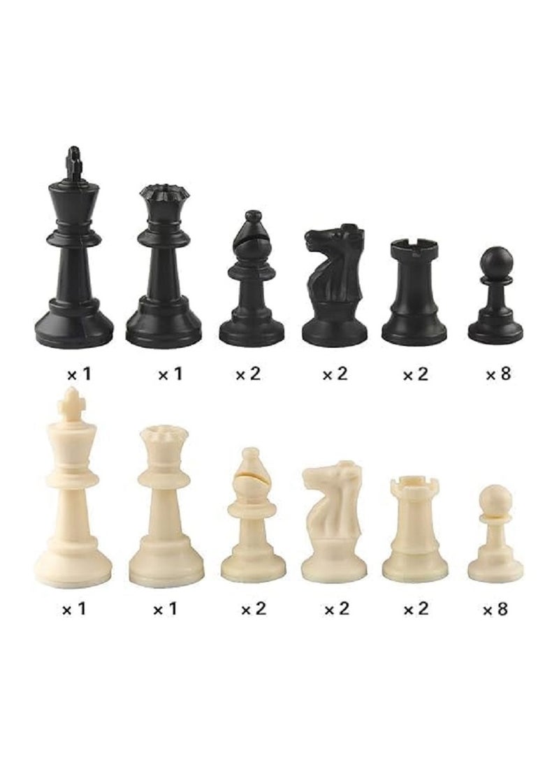 مجموعة شطرنج للسفر - قطع شطرنج ولوح شطرنج من البلاستك قابل للطي باللون( الاسود، والاف ويت) شنطة شطرنج بلاستيكيه للسفر - افضل مجموعة سفر للبطولات - Image 4