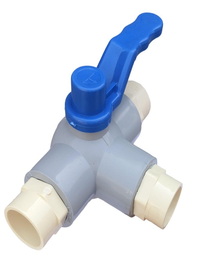 ES EKSAFAR ESEKSAFAR PVC T-Way Thread Ball valve 1"inch with 3pc 1inch CPVC Pipe jointer use for 1"inch pipe - Image 1