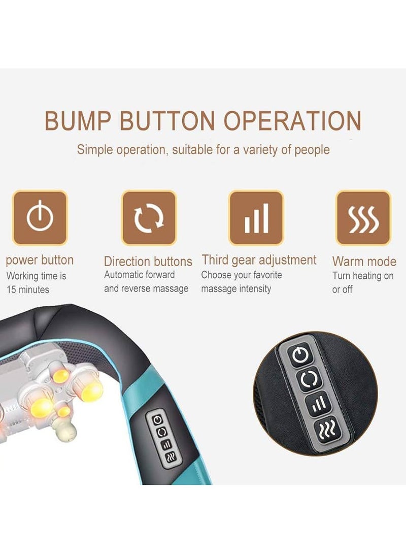 Generic Neck Heating Pad Massager, Shoulder and Waist Kneading Massager, Adjustable Intensity, 8 ABS Massage Heads, Relieve Muscle Pain - Image 5