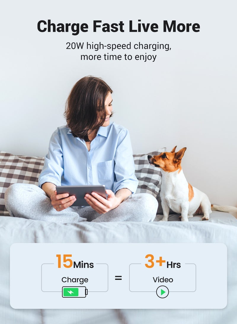 Ugreen iPhone Charger Type C PD 20W Fast USB C Charger Head Type-C Power Plug Universal Travel Adapter USB-C Plug for iPhone 15/15 Pro Max/15 Pro/15 Plus/14/13/12/11,etc - Image 3