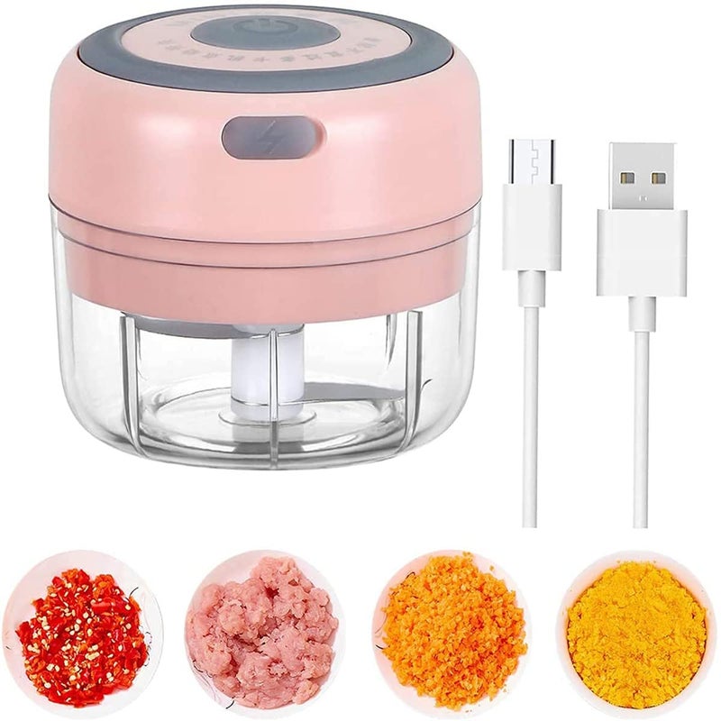 Avenn Avenn Multipurpose Rechargeable Electric Mini Garlic Onion Chopper Chop Mince Puree Dice One Touch Operation Twin Stainless Steel Blades 250 ML Wireless Chopper Multicolor - Image 3