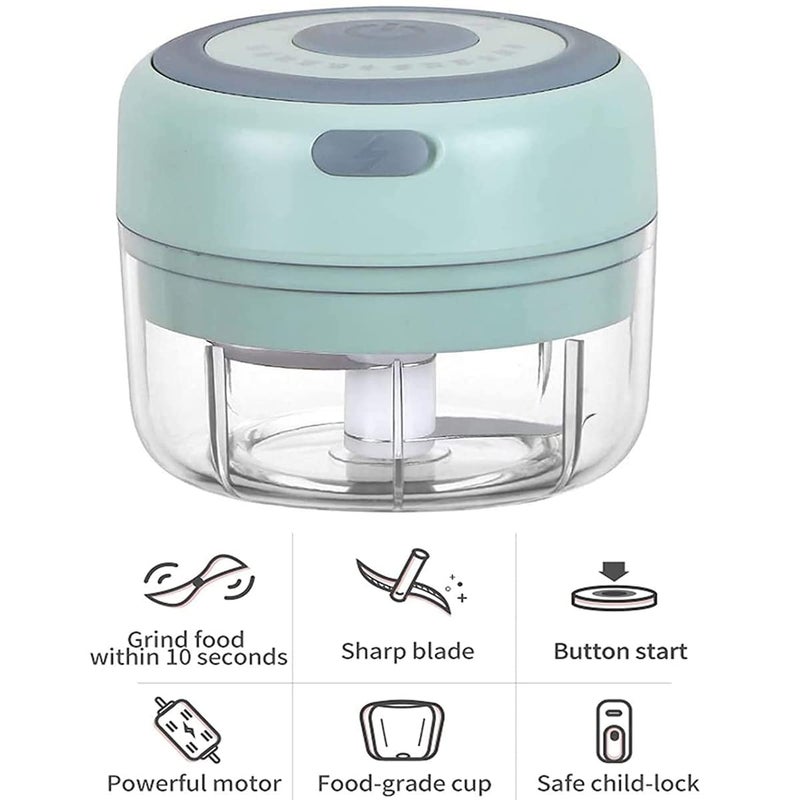 Avenn Avenn Multipurpose Rechargeable Electric Mini Garlic Onion Chopper Chop Mince Puree Dice One Touch Operation Twin Stainless Steel Blades 250 ML Wireless Chopper Multicolor - Image 4